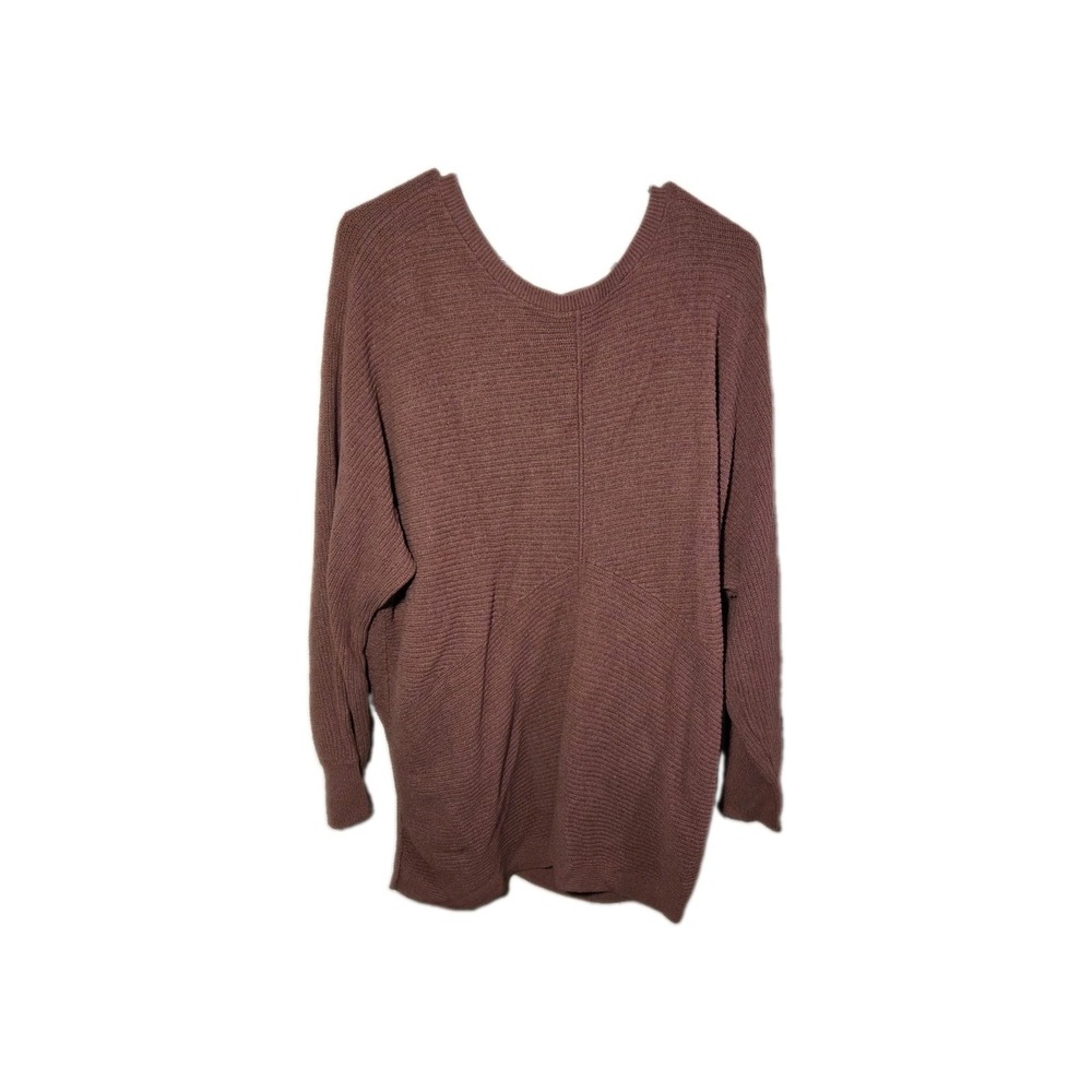 J Jill Wearever Collection Womens XL Smokey Plum Textured Kint Sweater Pink